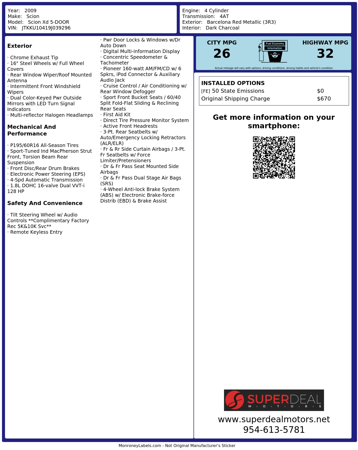 Monroney Label