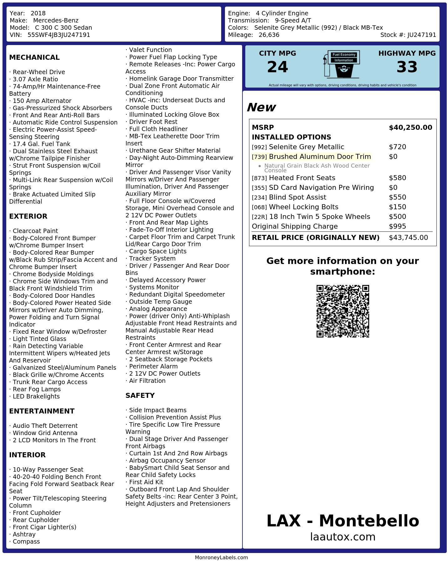 Monroney Label