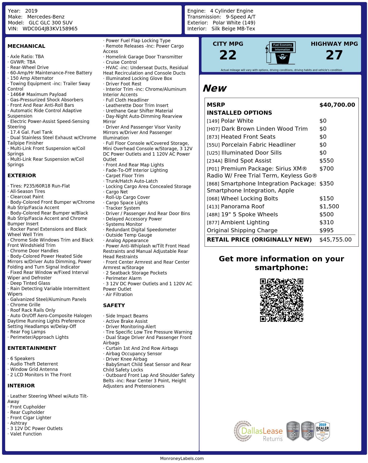 Monroney Label