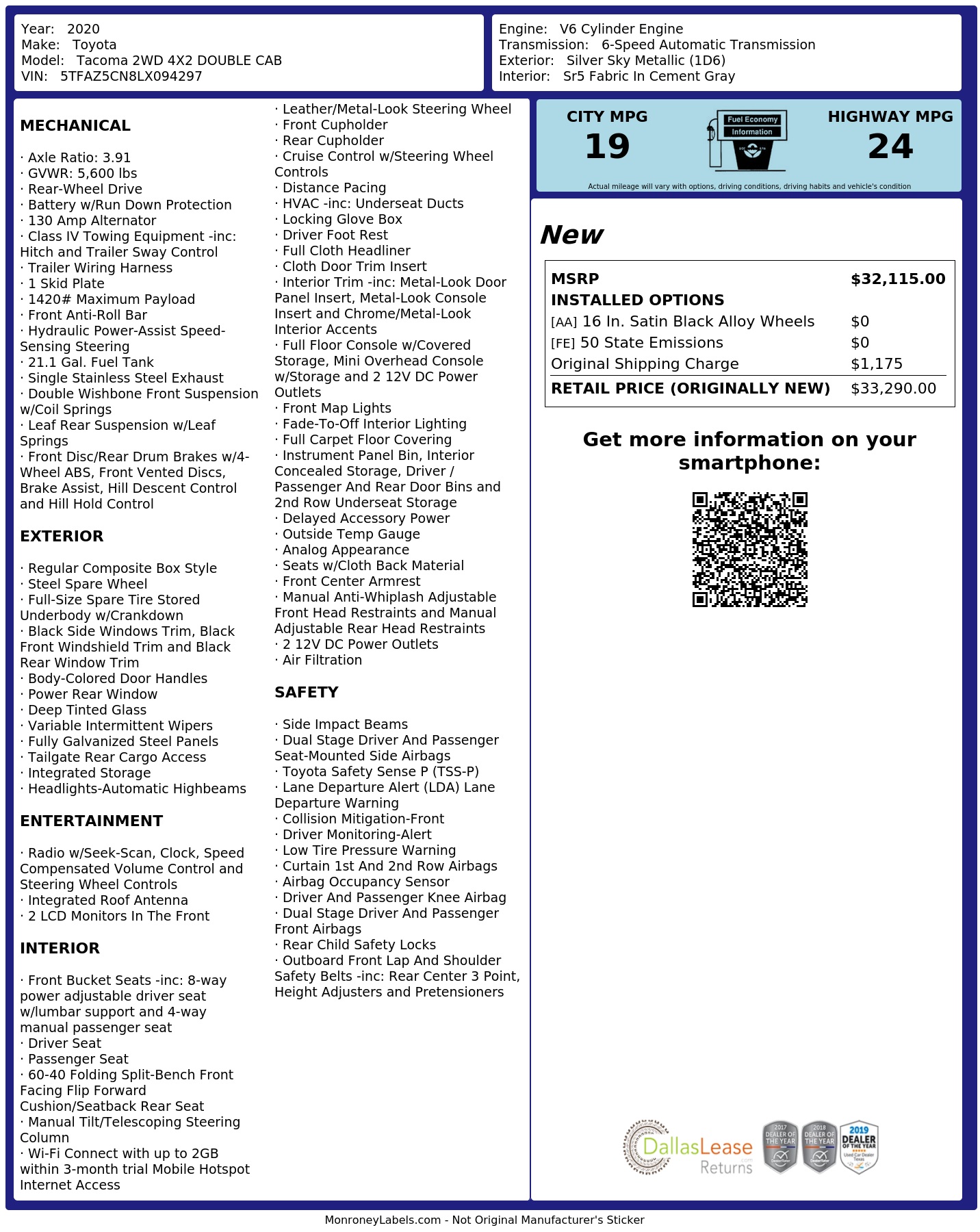 Monroney Label