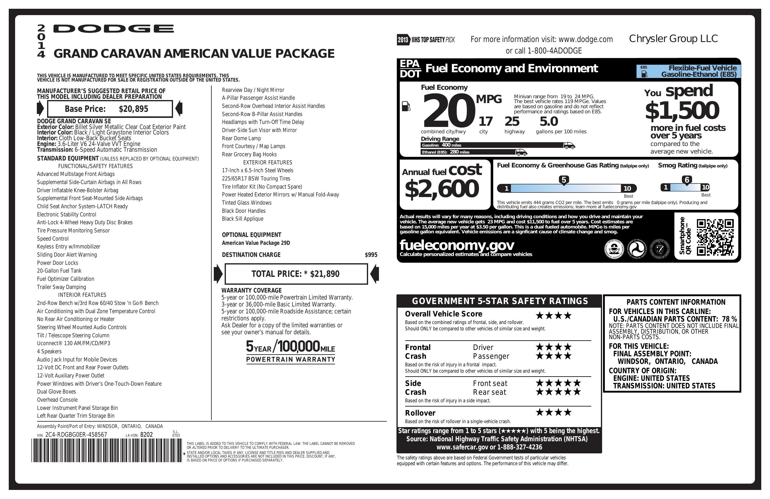 window-sticker-for-2014-dodge-grand-caravan-4dr-wgn-american-value-pkg