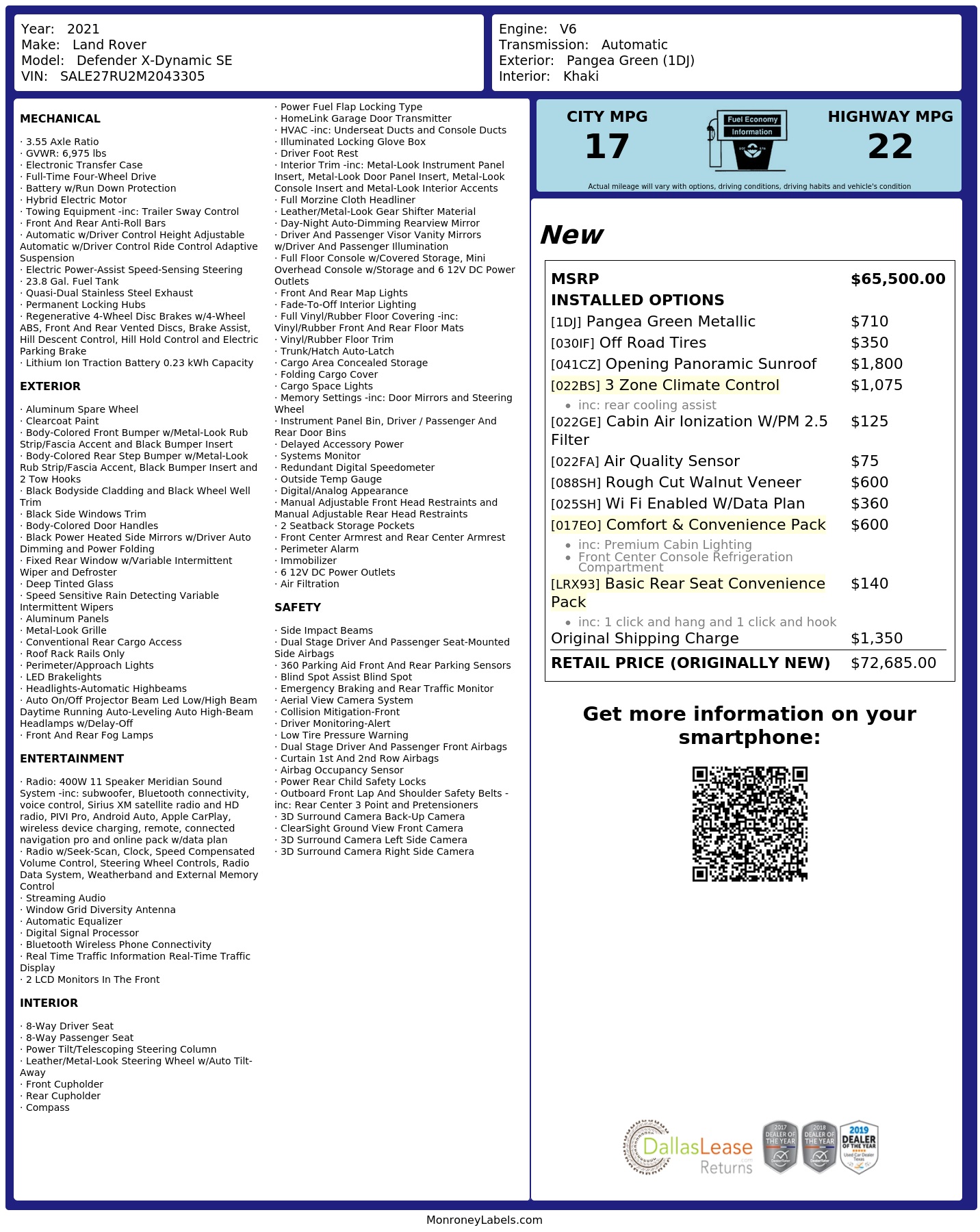 Monroney Label