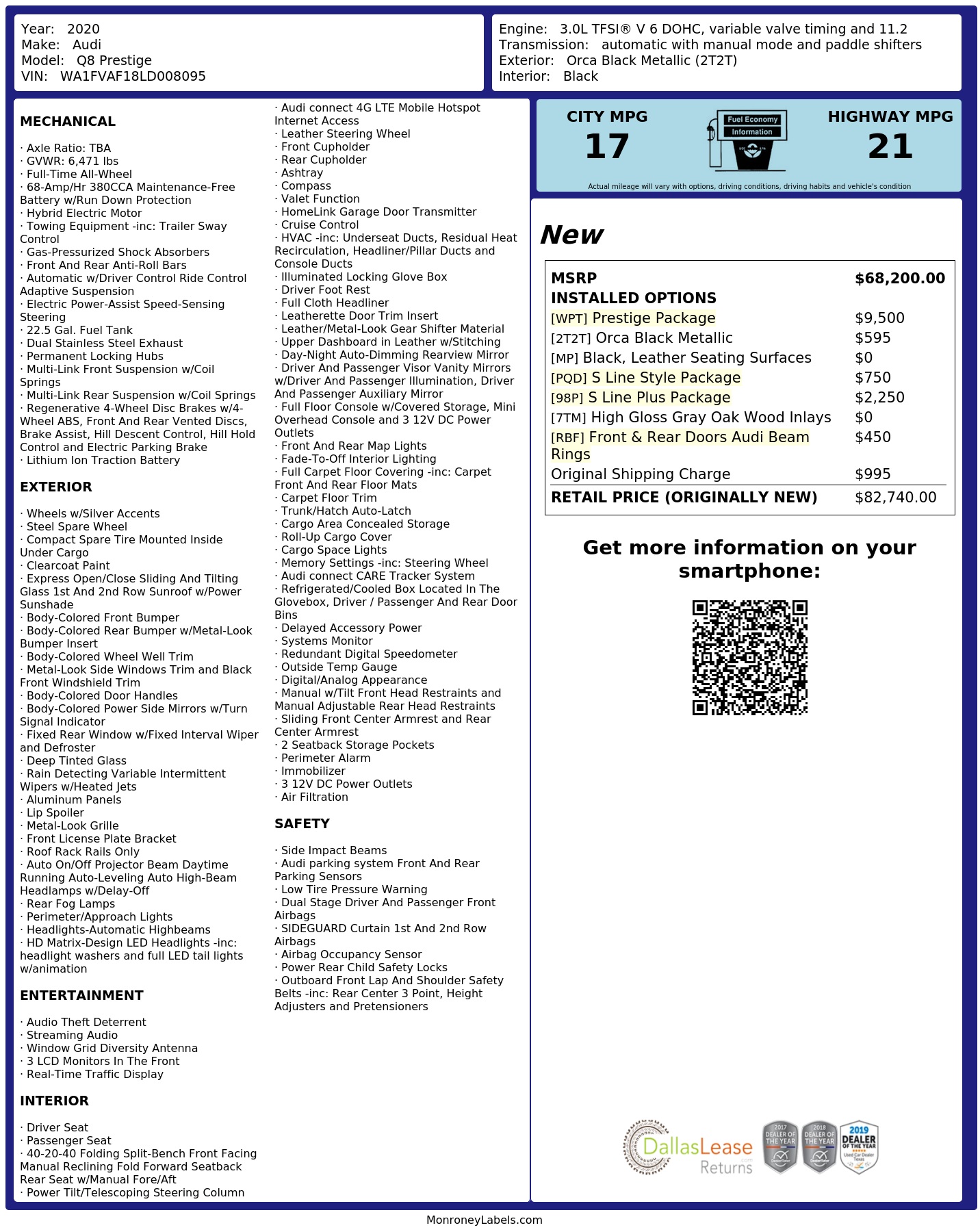 Monroney Label