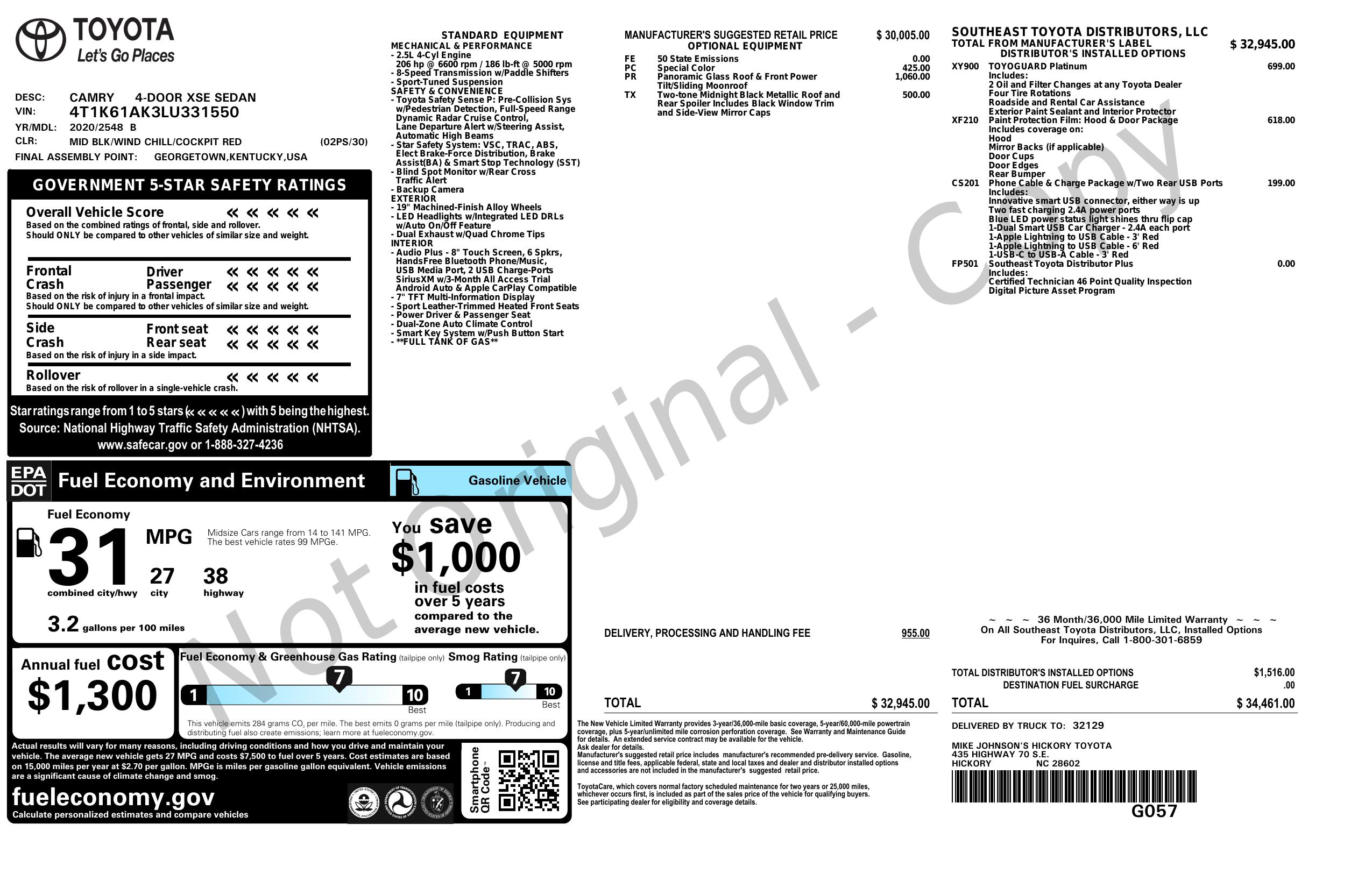 window-sticker-for-2020-toyota-camry-xse-auto-natl