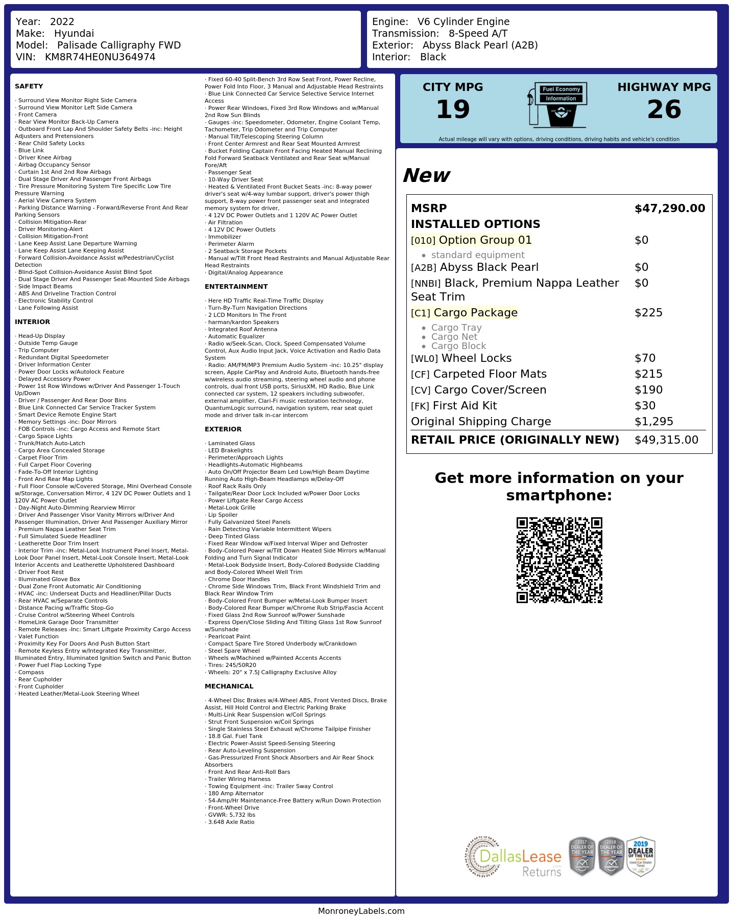 Monroney Label