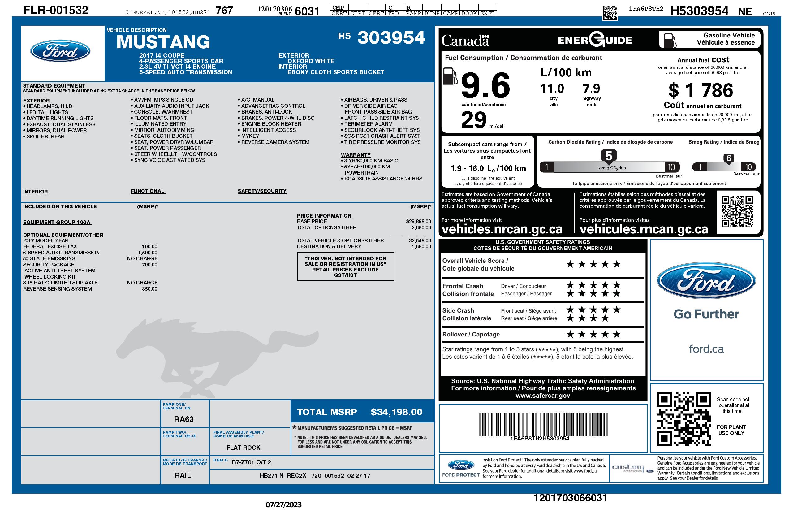 Monroney Label