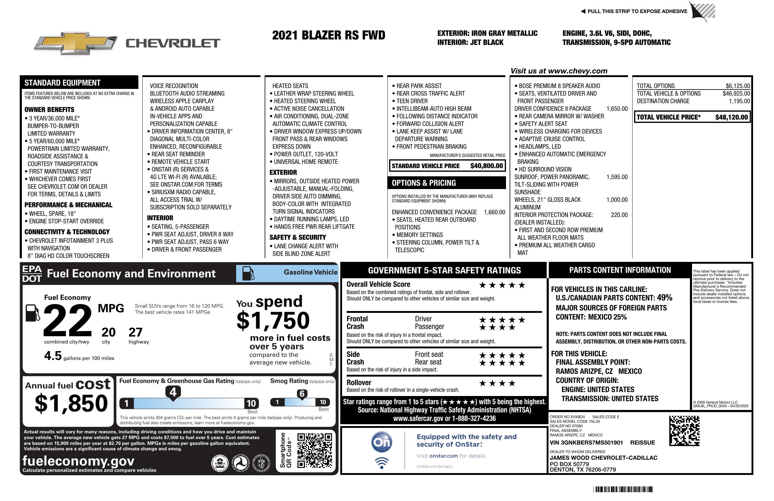 Monroney Label
