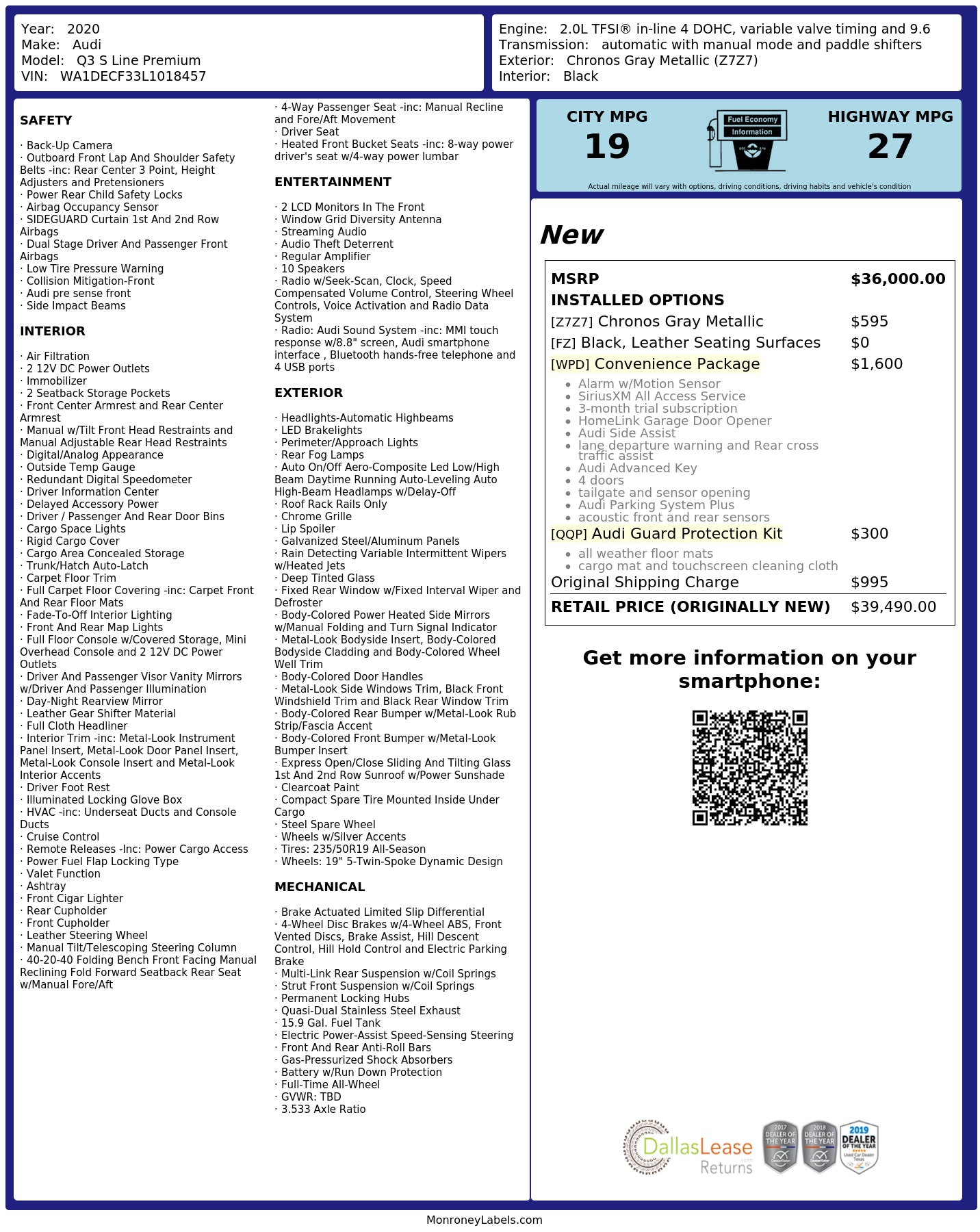 Monroney Label